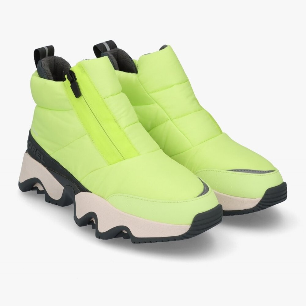 Sorel Kinetic Impact Neon Green Puffy Zip Waterproof Snow Boot Size 7.5 / 8
